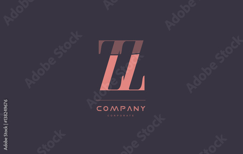 zz z pink vintage retro letter company logo icon design