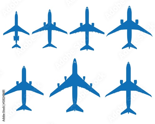Package silhouettes of real airplanes, one series