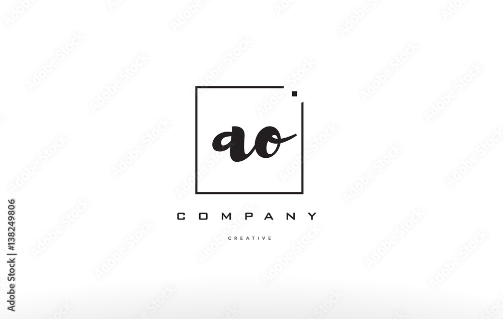 ao a o hand writing letter company logo icon design