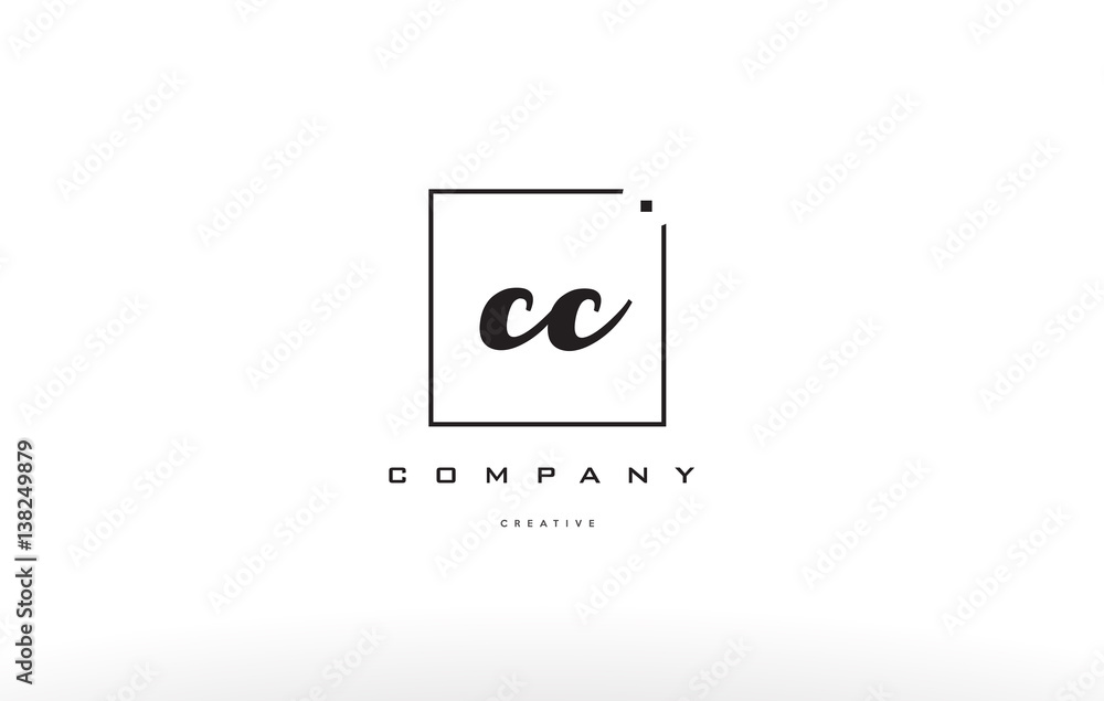 cc c c hand writing letter company logo icon design