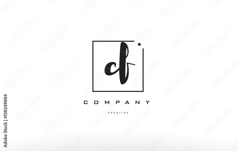 cf c f hand writing letter company logo icon design