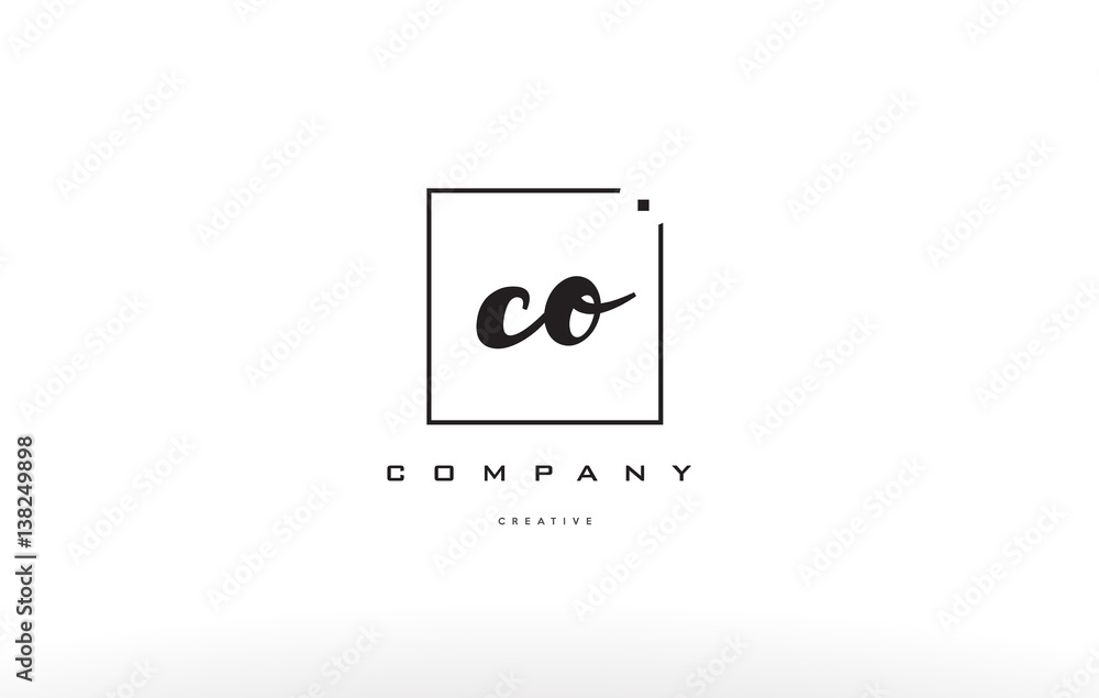 co c o hand writing letter company logo icon design - obrazy, fototapety, plakaty 