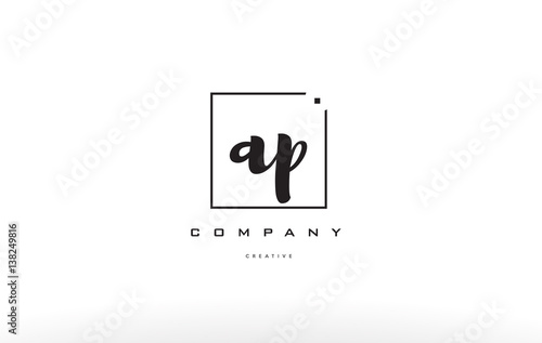ap a p hand writing letter company logo icon design