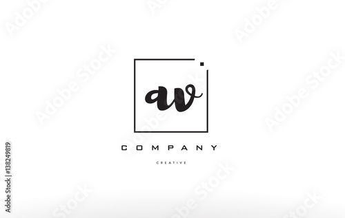 av a v hand writing letter company logo icon design