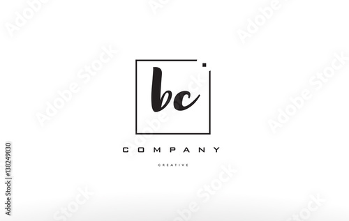 bc b c hand writing letter company logo icon design
