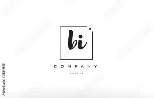bi b i hand writing letter company logo icon design