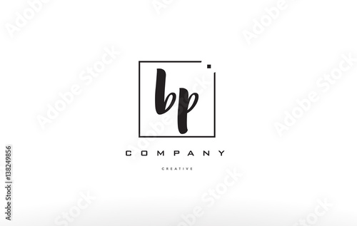 bp b p hand writing letter company logo icon design