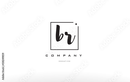 br b r hand writing letter company logo icon design