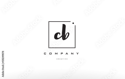 cb c b hand writing letter company logo icon design