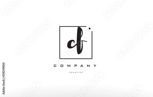 cf c f hand writing letter company logo icon design