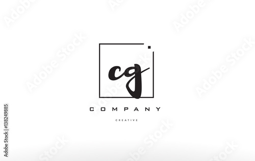 cg c g hand writing letter company logo icon design