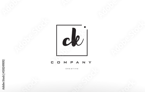ck c k hand writing letter company logo icon design