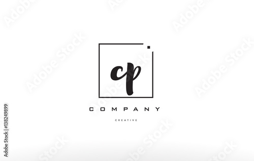 Bilde på lerret cp c p hand writing letter company logo icon design