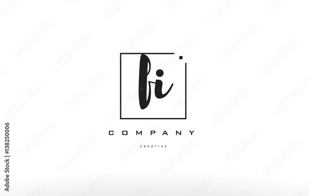 fi f i hand writing letter company logo icon design