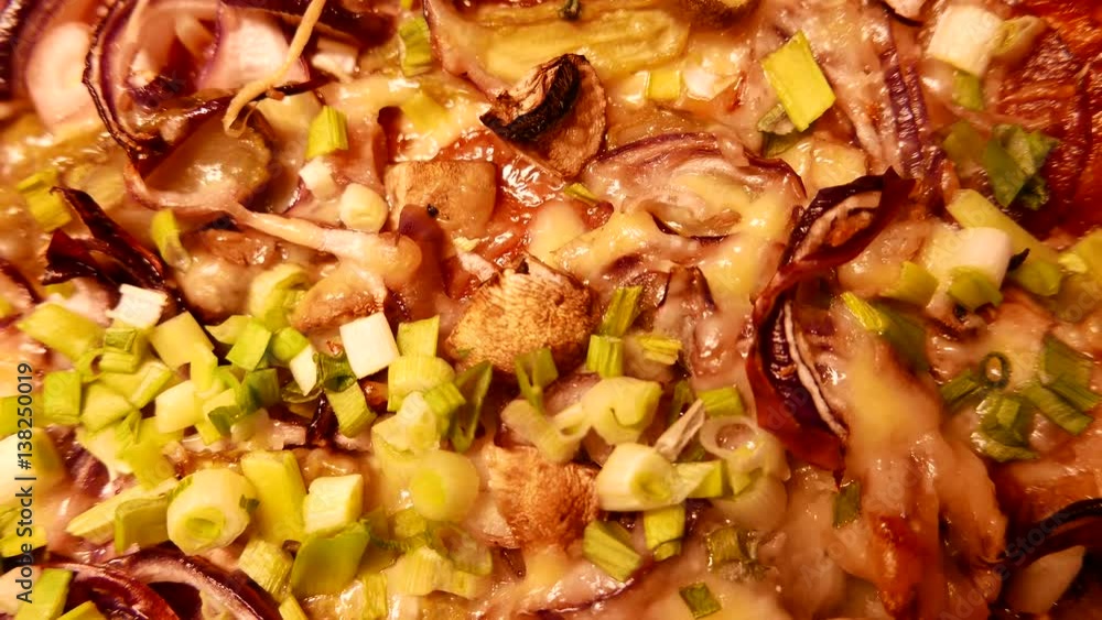 Rotating Pizza closeup. 4K UHD native video Rotating Pizza closeup. 4K UHD native video
