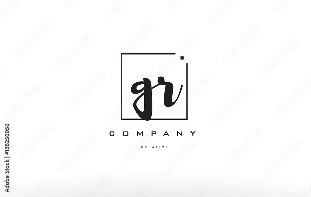 gr g r hand writing letter company logo icon design Stock Vector ...