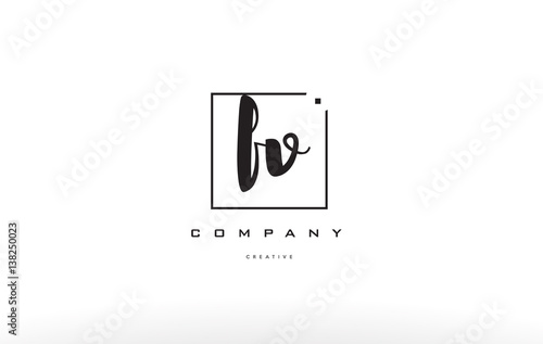 fv f v hand writing letter company logo icon design