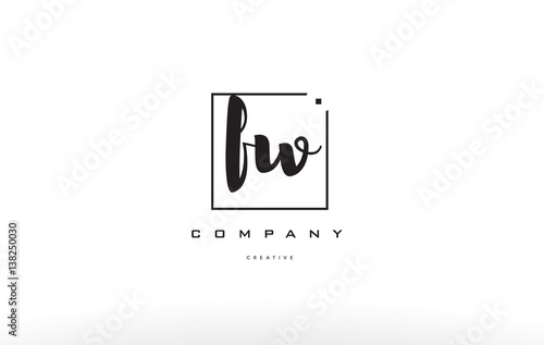 fw f w hand writing letter company logo icon design