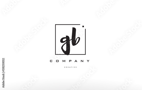 Fotografie gb g b hand writing letter company logo icon design
