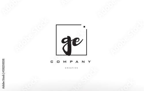 ge g e hand writing letter company logo icon design