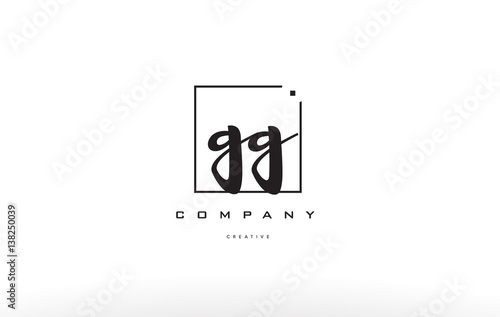 gg g g hand writing letter company logo icon design