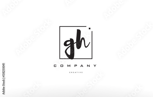 gh g h hand writing letter company logo icon design photo