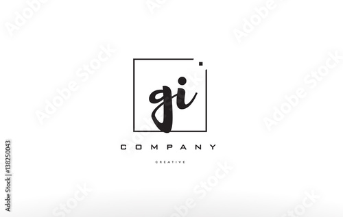 gi g i hand writing letter company logo icon design