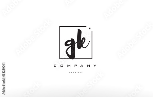 gk g k hand writing letter company logo icon design