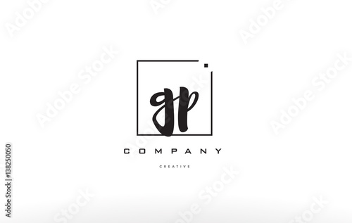 gp g p hand writing letter company logo icon design