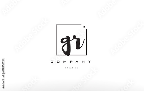 gr g r hand writing letter company logo icon design
