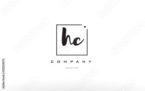 hc h c hand writing letter company logo icon design