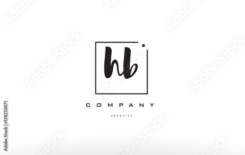 hb h b hand writing letter company logo icon design