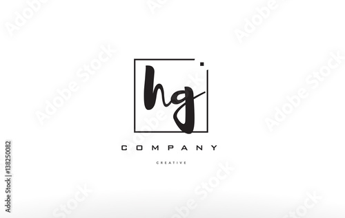 hg h g hand writing letter company logo icon design