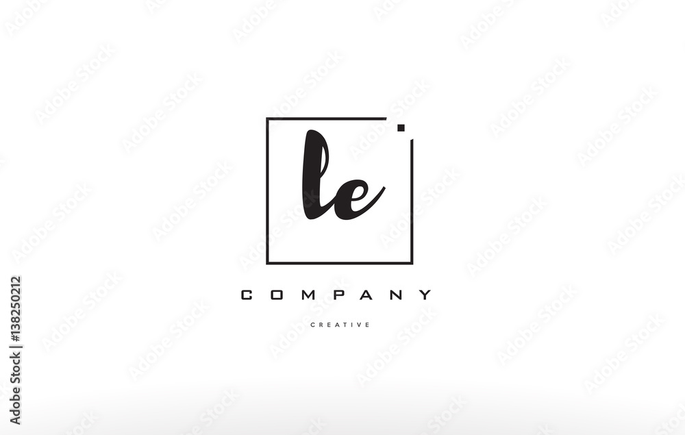 le l e hand writing letter company logo icon design