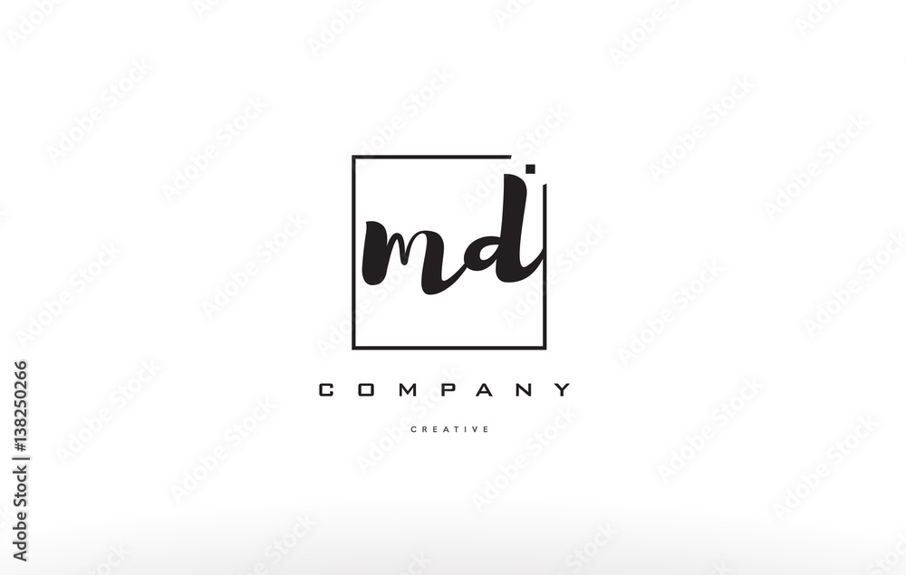 md m d hand writing letter company logo icon design