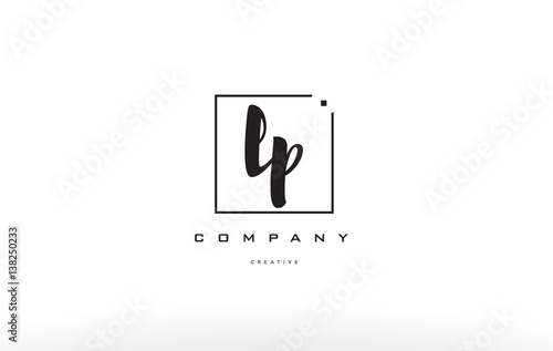 lp l p hand writing letter company logo icon design