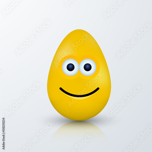 Vector modern easter emoji egg with shadow.