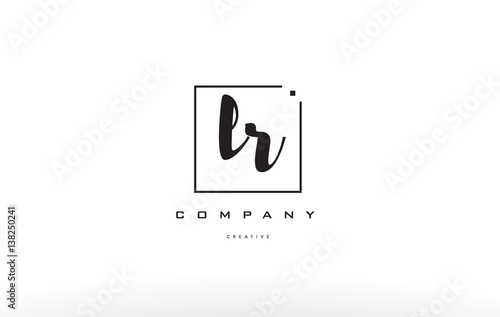 lr l r hand writing letter company logo icon design photo