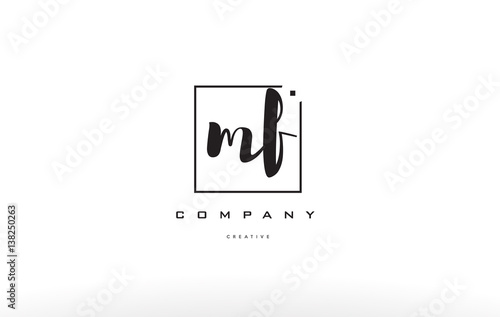 mf m f hand writing letter company logo icon design photo