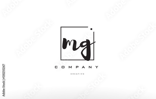 mg m g hand writing letter company logo icon design