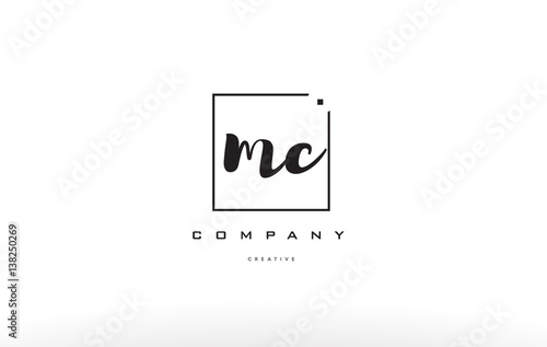 mc m c hand writing letter company logo icon design