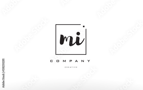 mi m i hand writing letter company logo icon design