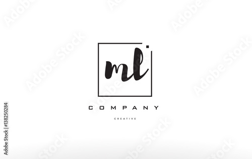 ml m l hand writing letter company logo icon design