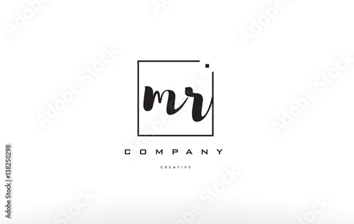 mr m r hand writing letter company logo icon design photo