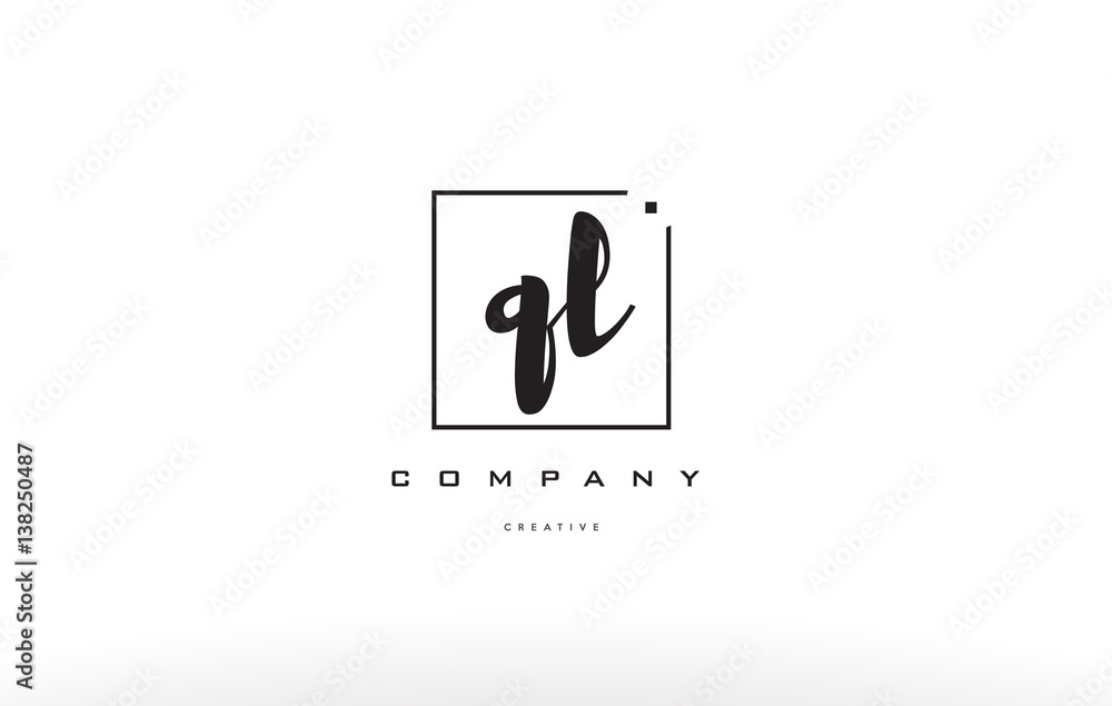 ql q l hand writing letter company logo icon design