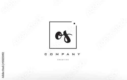 os o s hand writing letter company logo icon design