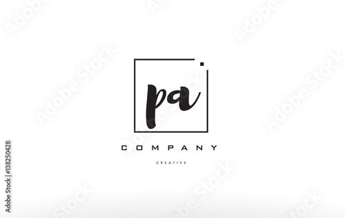 pa p a hand writing letter company logo icon design