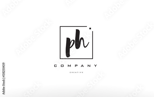 ph p h hand writing letter company logo icon design