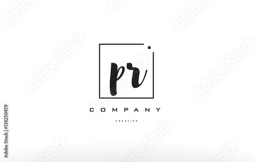 pr p r hand writing letter company logo icon design
