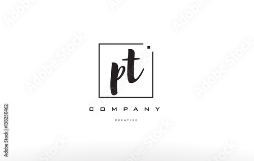 pt p t hand writing letter company logo icon design